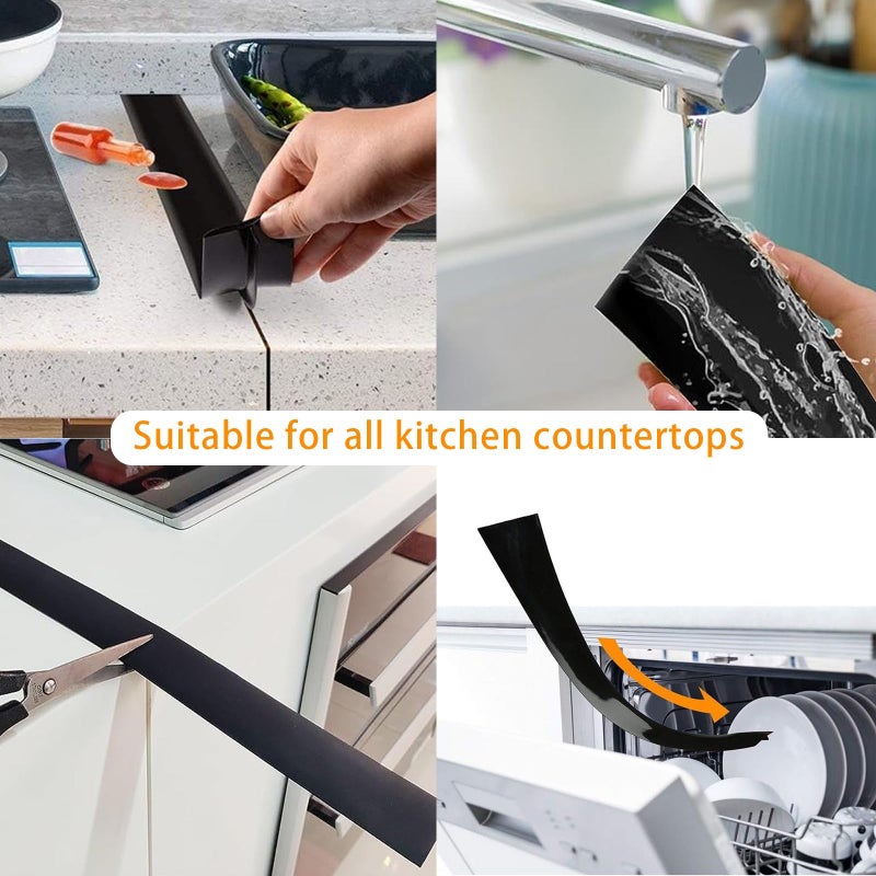 ItsNio Silicone Stove Gap Covers (2 Pack), Stove Gap Guard, Heat Resistant Oven Gap Filler, Easy Clean,25 Inches, Black - Image 4