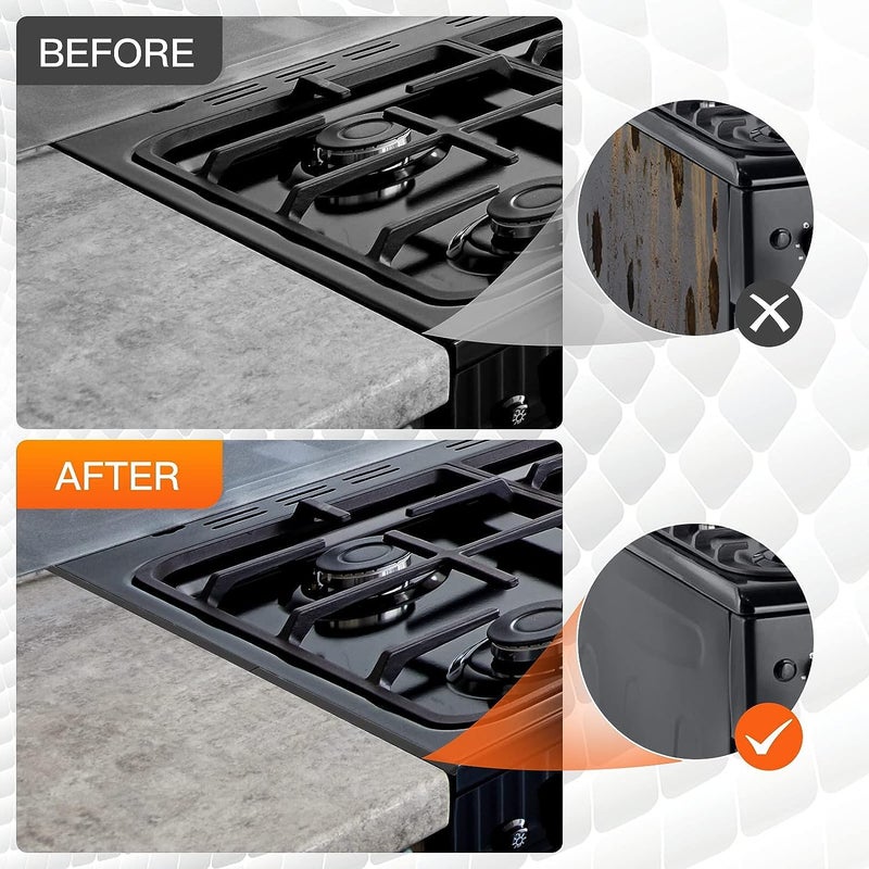 ItsNio Silicone Stove Gap Covers (2 Pack), Stove Gap Guard, Heat Resistant Oven Gap Filler, Easy Clean,25 Inches, Black - Image 3