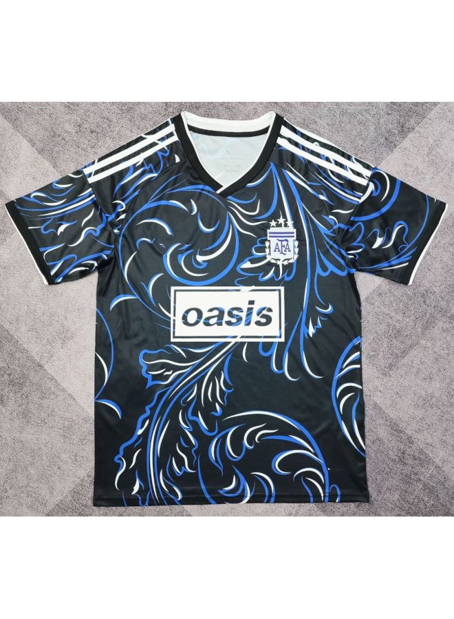 National Team Oasis Collaboration Printed Football Jersey Spain England Trendy Thai Version Jersey