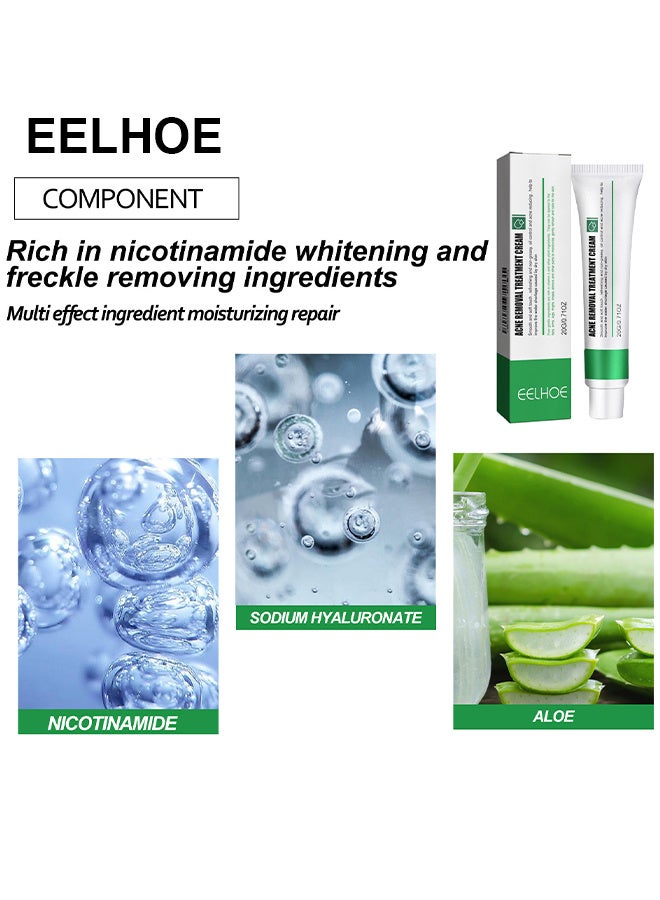 EELHOE Acne Removal Treatment Cream, Oil Control Acne Removal Acne Pimple Repair Cream, Acne Spot Treatment For Face And Acne Dots, Natural Cystic Acne Treatment Suitable For Oily And Acne Prone Skin 20G - Image 3