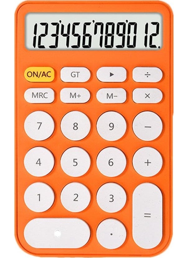 Valkyrie Junno 12 Digit Desktop Calculator with Cute Round Buttons Orange  - Image 3