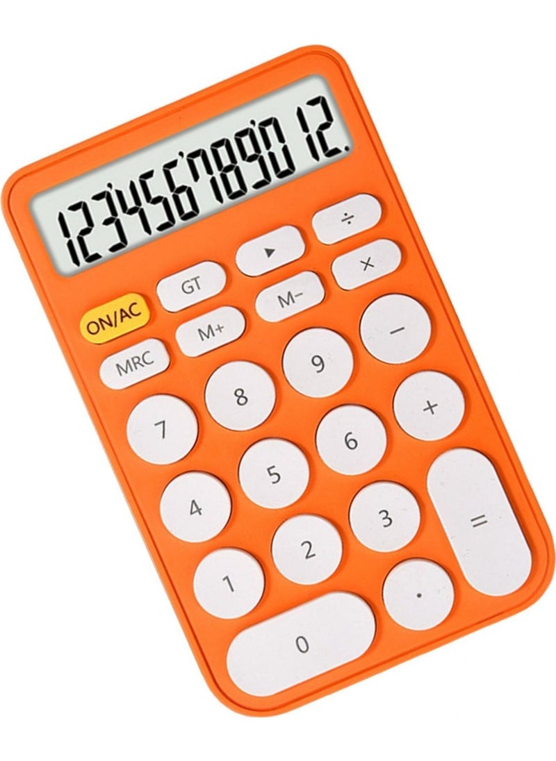 Valkyrie Junno 12 Digit Desktop Calculator with Cute Round Buttons Orange  - Image 2