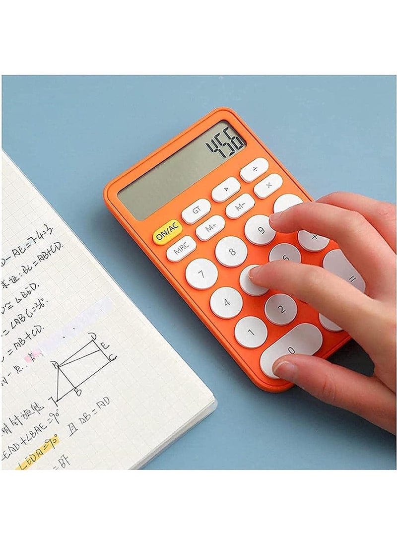 Valkyrie Junno 12 Digit Desktop Calculator with Cute Round Buttons Orange  - Image 4