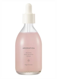 AROMATICA Reviving Rose Infusion Serum 3.38oz / 100ml, Vegan, Anti-aging hydrating serum, Glowing Serum for dry skin | with Damask Rose Water and Rose Oil  - Image 1