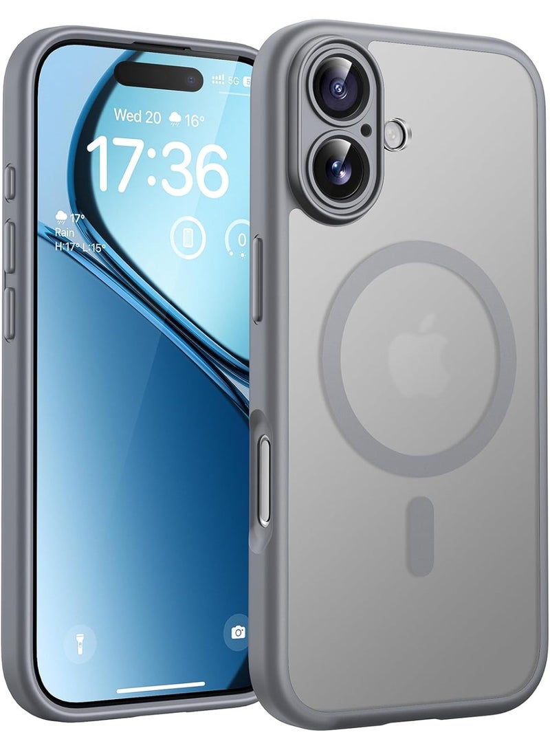 ACLIX Magnetic Case for iPhone 16 [Shockproof & Slim] Matte Hard Back Cover with high-Grade Protection | Natural titanium - Image 1