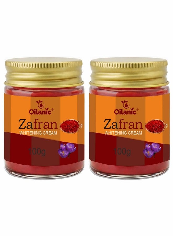 Oilanic Zafran Whitening Cream with Saffron100gms (Pack of 2) - Brightening Face Cream for Dark Spots, Pigmentation & Youthful Radiant Skin - Image 1