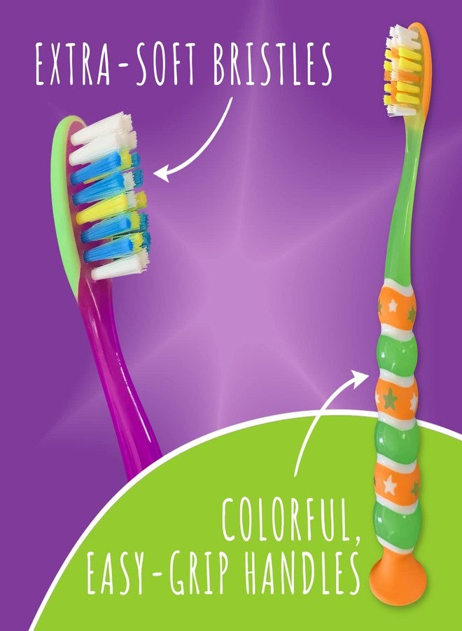 BrightWorks Kids’ Suction Cup Toothbrushes (10-Pack), Soft Bristles, with Bonus Fun Monster Stickers. Children’s Size, Vibrant, Multiple Colors. - Image 4