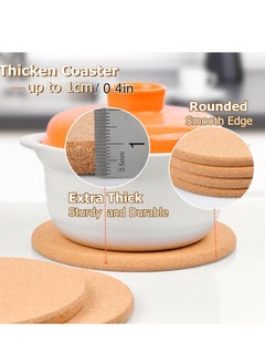Excefore Cork Trivet, 5 Pack 7.5 Inches Round Cork Coasters with Plate Holders Organizer, Extra Thick Reusable Cork Mats for Hot Pots, Pans, Kettles, and Crafts  - Image 5