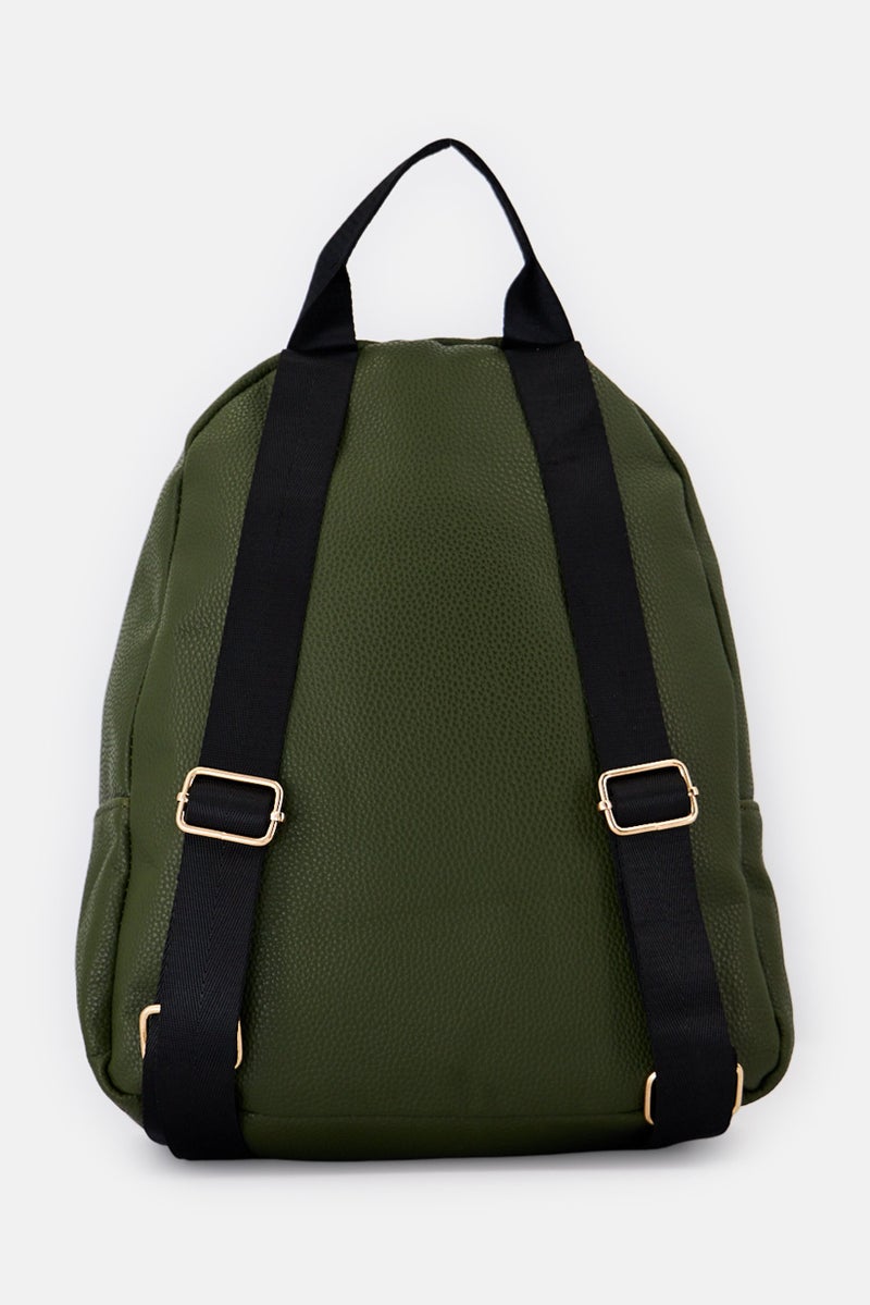 Alexis Bendel Women Brand Logo Backpack, Olive - Image 2