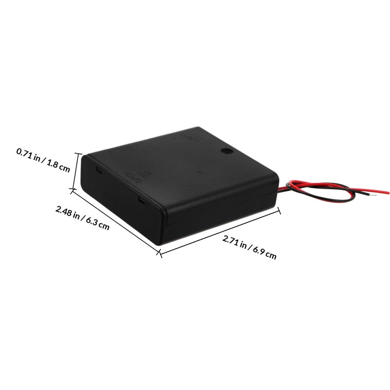 Case 4 AA Batteries Holder Battery Storage Replacement Battery Holder 6V Battery Holder with And Cover for DIY Projects - Image 2