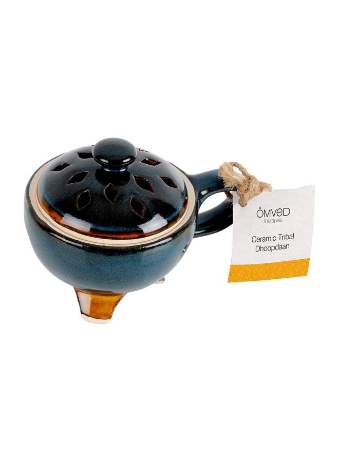 Omved Festive Special Bundle Set With Celebrate Ayurvedic Dhoop, Dhoop Charcoal-Pack Of 30 And Ceramic Tribal Dhoopdan - Image 4