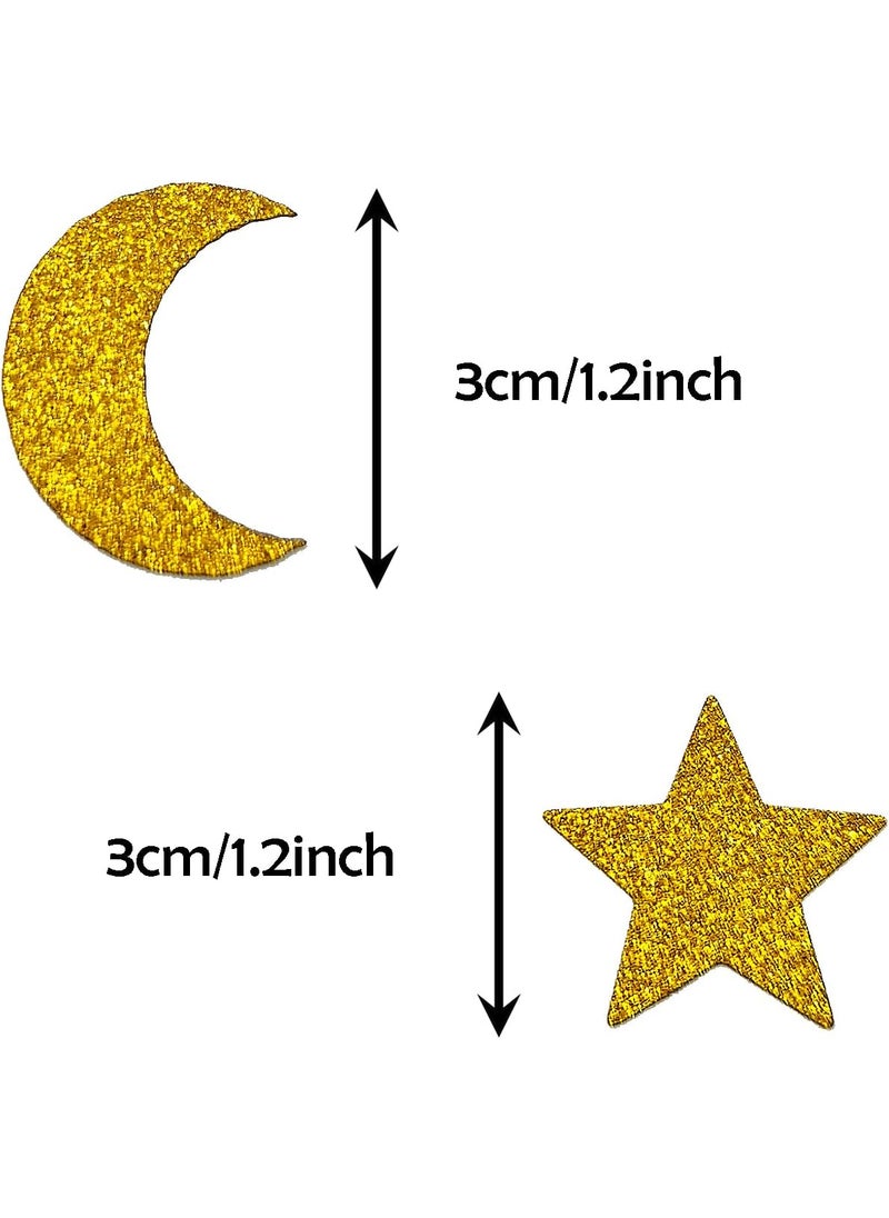 ZOOYOO ZOOYOO Glitter Gold Star Moon Confetti for Ramadan Decor Wedding Baby Shower Party Supplies Double Sided Shiny Table Scatter 12 Inch 200pcs  - Image 2