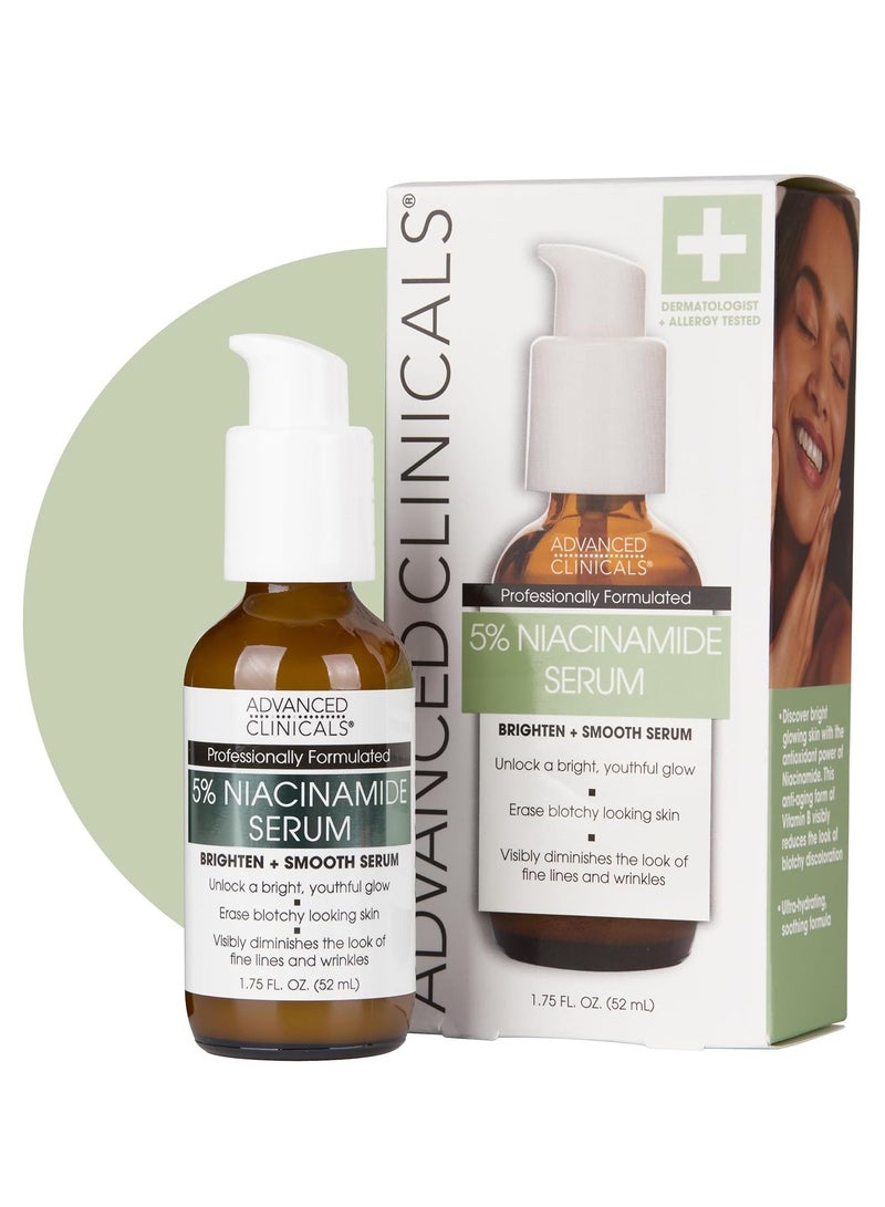 Advanced Clinicals Niacinamide Serum | 5% Niacinamide Serum For Face With Hyaluronic Acid, Ferulic Acid, Aloe Vera, & Fruit Extracts Helps Improve Look Of Dark Spots & Uneven Skin Tone, 1.75 Fl Oz - Image 1