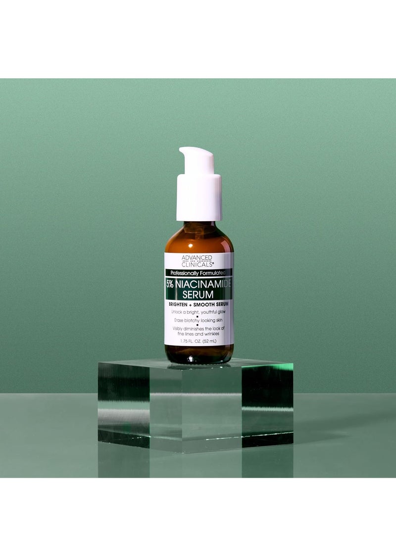 Advanced Clinicals Niacinamide Serum | 5% Niacinamide Serum For Face With Hyaluronic Acid, Ferulic Acid, Aloe Vera, & Fruit Extracts Helps Improve Look Of Dark Spots & Uneven Skin Tone, 1.75 Fl Oz - Image 5