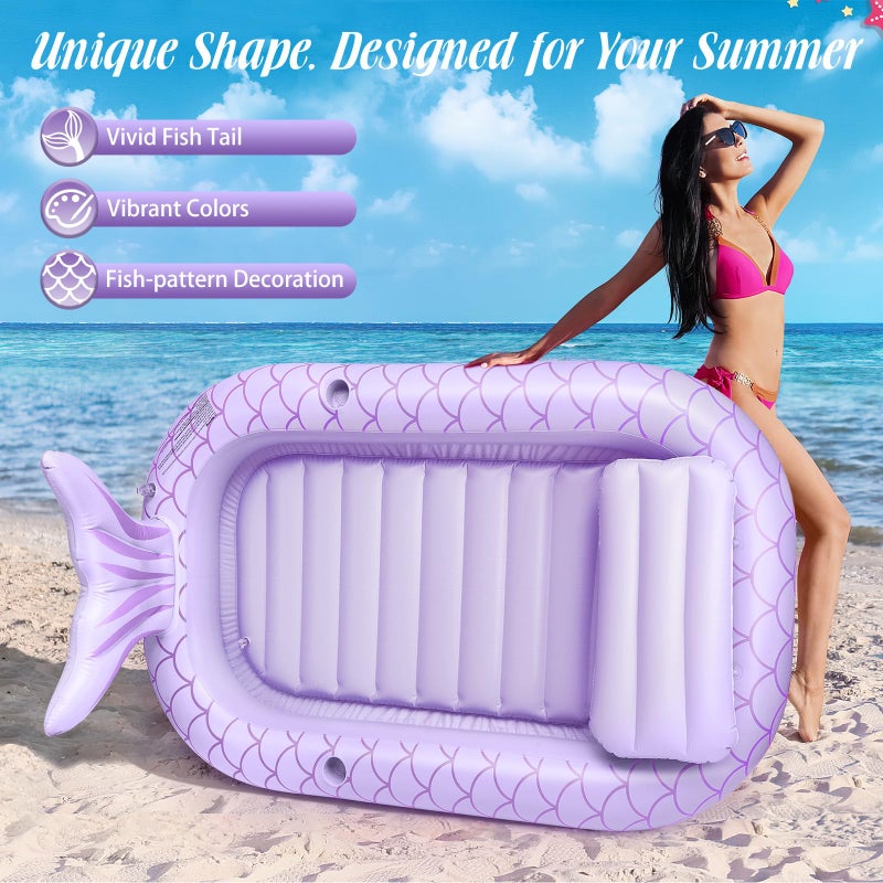 HeySplash Inflatable Tanning Lounger Float - Adults' Swimming Pool Float, Purple - Image 3