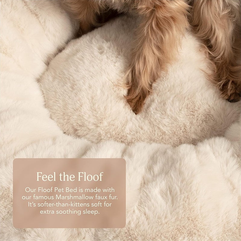 UnHide Floof Pet Bed - Small (23" x 8") - Extra Soft Dog Bed - Removable Faux Fur Cover - Machine Washable - Helps Ease Pet Anxiety & Provides The Perfect Sleep - Taupe Ducky - Image 5