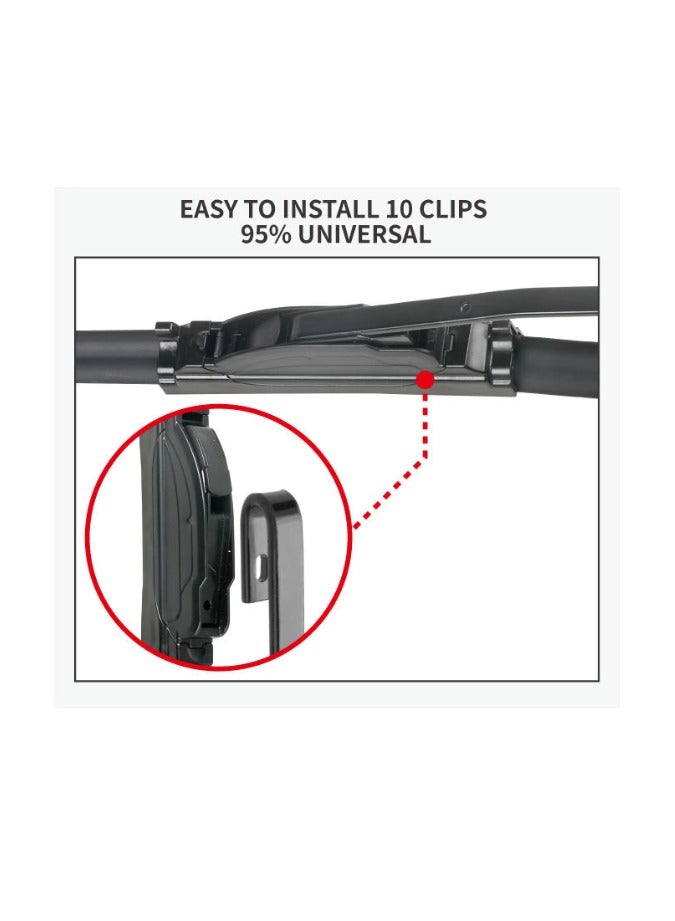 Universal wiper blades, 22-inch + 26-inch pair, suitable for most models on the market, 11 different connectors - Image 4
