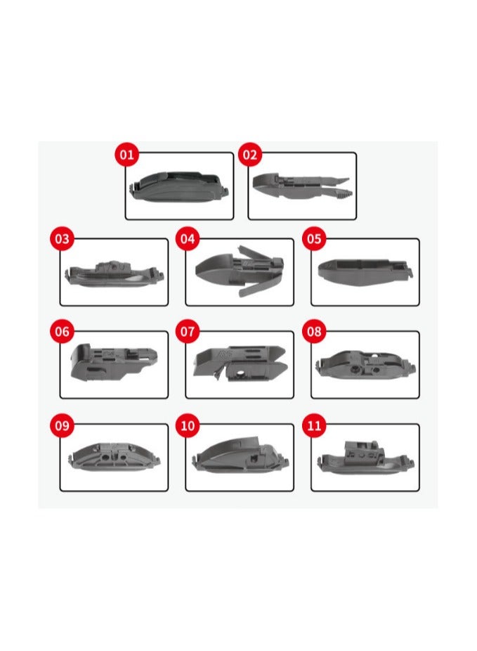 Universal wiper blades, 22-inch + 26-inch pair, suitable for most models on the market, 11 different connectors - Image 5
