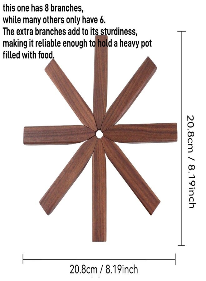 ShinianYa Wooden Tree Trivets for Hot Dishes, Tree Coasters Set for Hot Pot, Bowl, Teapot - 3 Wood Trivets + 1 Stand (Walnut Wood, Black Box) - Image 3