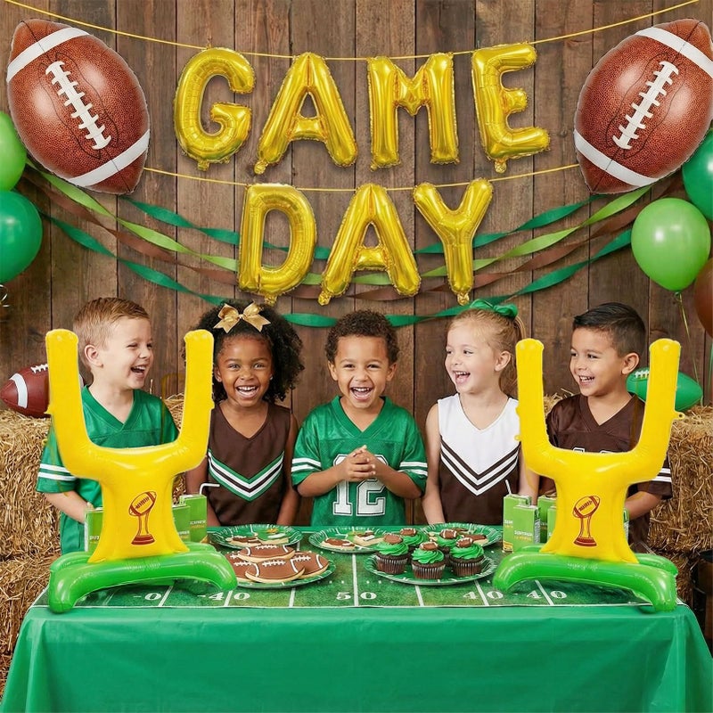 froufing Football Party Decorations Includes Football Goalpost Game Day banner Foil Balloons for Kids Adults Sports Theme Touch down Birthday Major Tailgating Season Celebration Supplies - Image 2