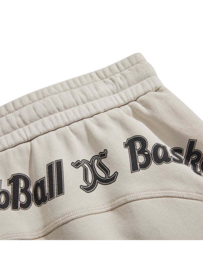 Cabbeen Men's Knitted Shorts Slogan Material Iron-on Patchwork Style Summer Shorts - Image 5