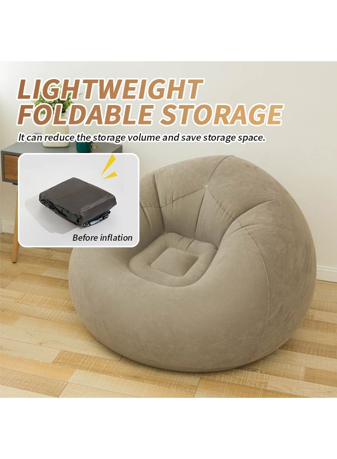 Generic Inflatable Bean Bag Chair Cover No Filling Lazy Sofa Cover Washable Sofa Chair Portable Folding Home Decor Accessories Suitable For Living Room Bedroom Balcony Camping  - Image 5