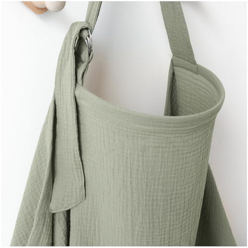 MairMore Muslin Nursing Covers for Breastfeeding Privacy Breast Feeding Cover with Arch Neckline for Mom and Baby Breathable 100 Cotton Nursing Apron Multiuse Stroller Cover - Image 1