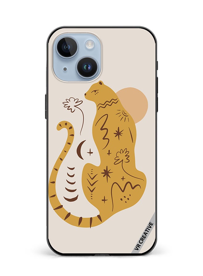 VR CREATIVE Protective Case Cover For Apple iPhone 15 Boho Cute Leopard Animal Design Multicolour - Image 1