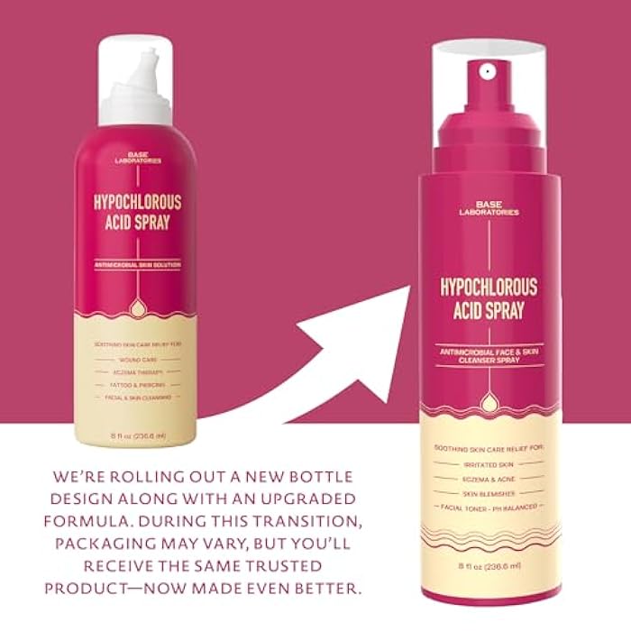 BASE LABORATORIES Hypochlorous Acid Spray for Face & Skin | 8 oz | Facial Spray Daily Skin Repair Solution for Sensitive Skin, Redness, Irritations, Eczema, Acne. Hypochlrous HOCL Molecule Spray - Image 2