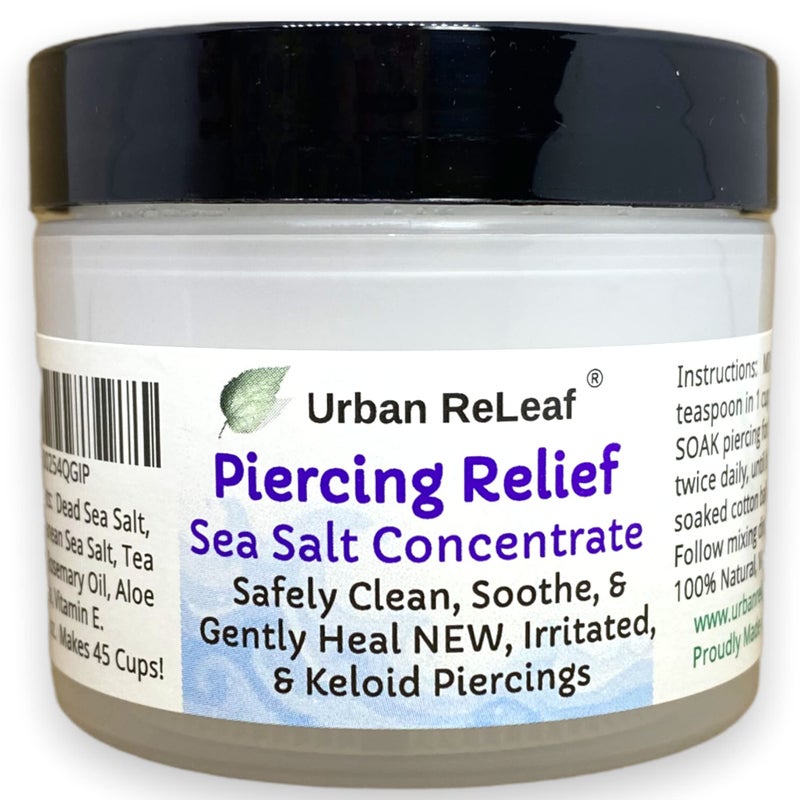 Urban ReLeaf علاج ثقب أوربان رليف بتركيز ملح البحر بعد العناية! تنظيف آمن، تهدئة وتهدئة بلطف للثقب الجديد المتهيج ونتوء الكيلويد. - Image 1