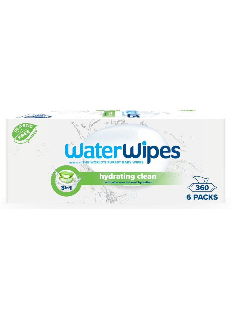 WaterWipes Hydrating Clean Baby Wipes with 99% Water & Aloe Vera Extract - Image 1