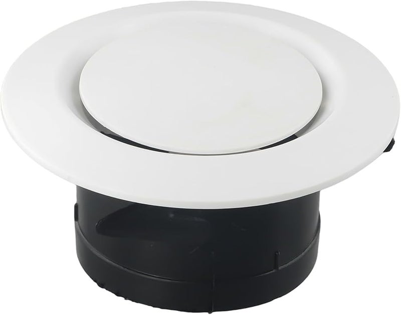 ABS Ceiling Air Vent Grille Cover Adjustable Round Diffuser For Central AC 100MM - Image 1