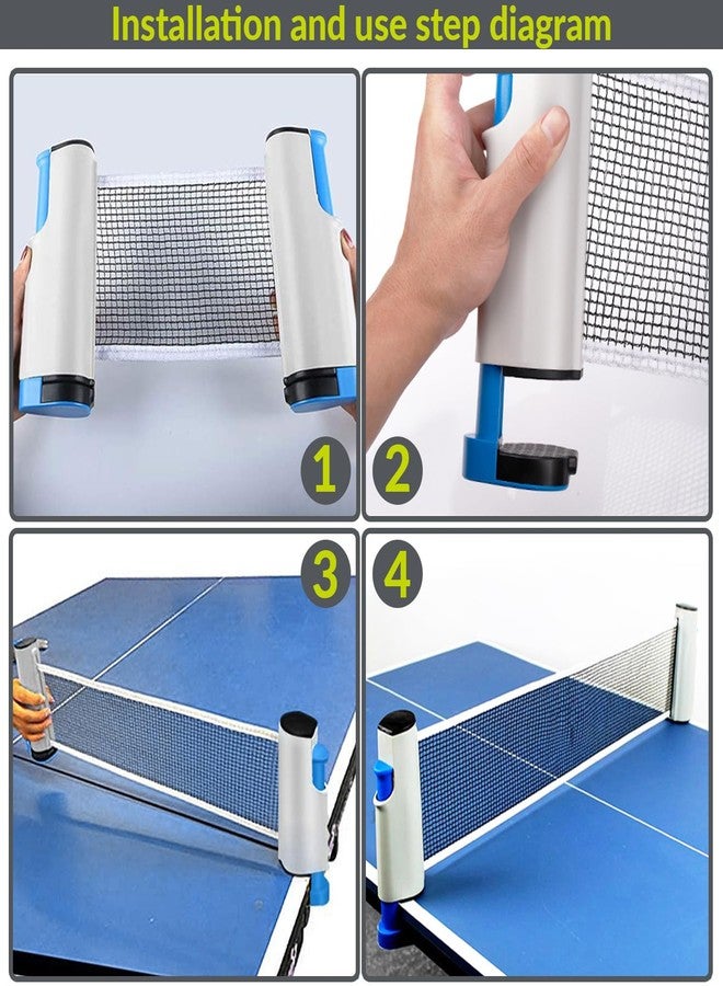 GISCO Portable Retractable Table Tennis Net for Any Table Table Tennis (T.T) Net Set | Portable Ping Pong Net | Quick Easy Setup and Push Clamp Net with Adjustable Length - Image 5