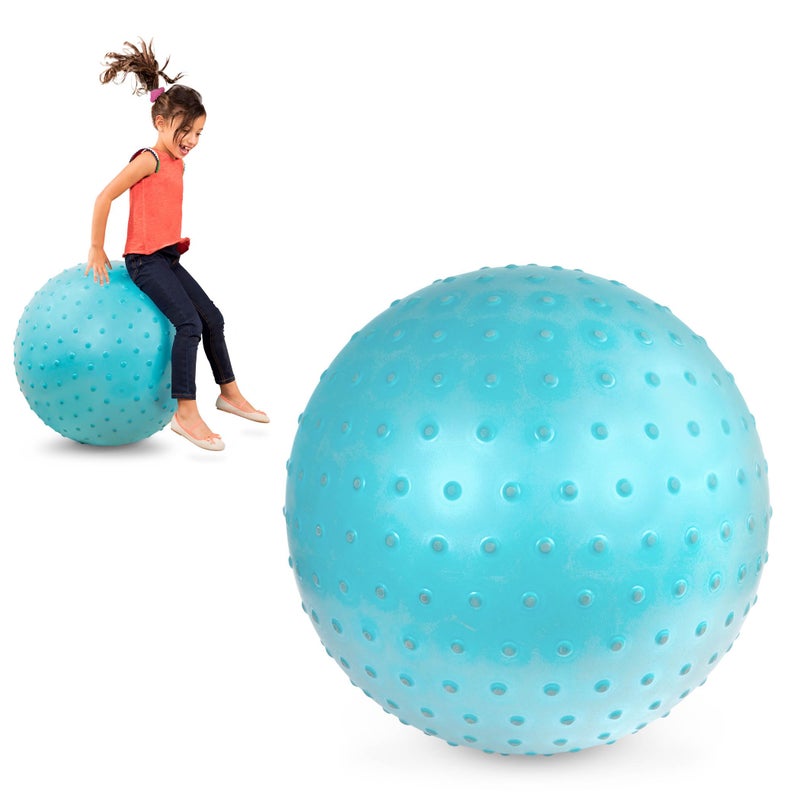 B. toys â€“ 26-Inch Bouncy Hopper Ball Ride On Blue Sit & Bounce for Toddlers, Kids Big Ball for Jumping Play & Exercise Air Pump Included Pouncy Bouncy 3+ Years - Image 1