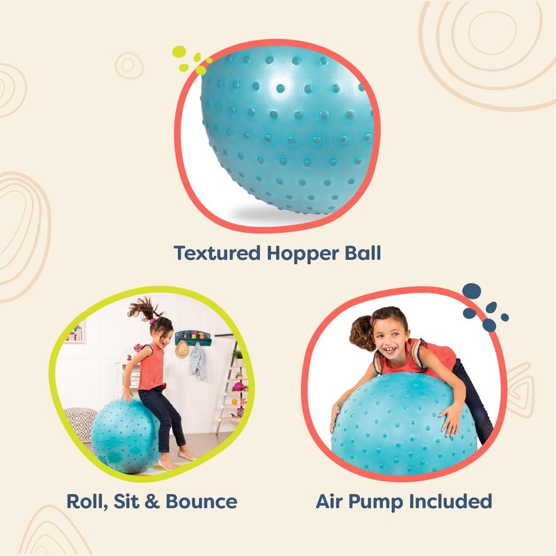 B. toys â€“ 26-Inch Bouncy Hopper Ball Ride On Blue Sit & Bounce for Toddlers, Kids Big Ball for Jumping Play & Exercise Air Pump Included Pouncy Bouncy 3+ Years - Image 2