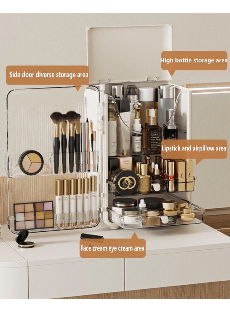 مستحضرات التجميل تخزين الرف مستحضرات التجميل تخزين الرف للماء أعلى الجدول خلع الملابس تخزين الرف تناسب الغبار مربع مستحضرات التجميل مع غطاء مربع مستحضرات التجميل تخزين الرف فرشاة ماكياج أحمر الشفاه والعطور عرض مجلس الوزراء - Image 4