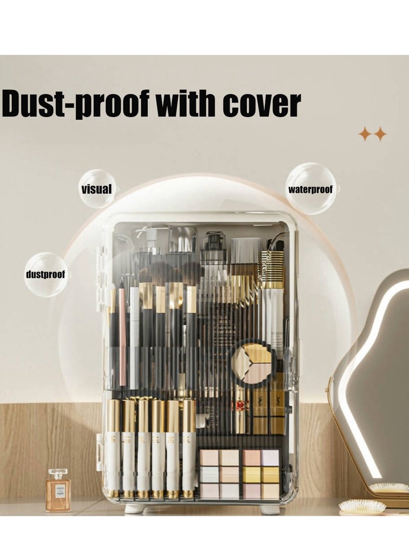 مستحضرات التجميل تخزين الرف مستحضرات التجميل تخزين الرف للماء أعلى الجدول خلع الملابس تخزين الرف تناسب الغبار مربع مستحضرات التجميل مع غطاء مربع مستحضرات التجميل تخزين الرف فرشاة ماكياج أحمر الشفاه والعطور عرض مجلس الوزراء - Image 5