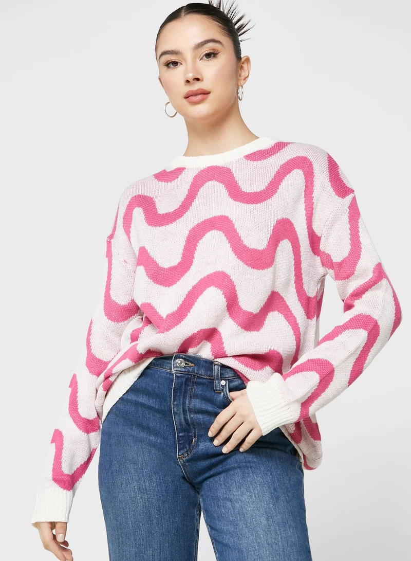 Ginger Intarsia Printed Sweater