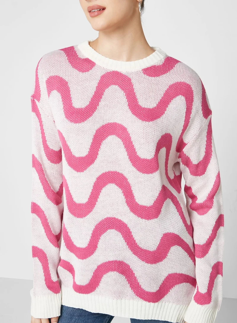 Ginger Intarsia Printed Sweater