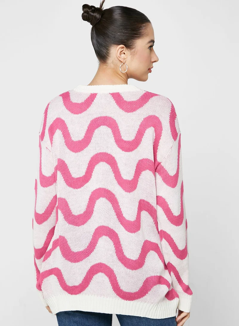 Ginger Intarsia Printed Sweater