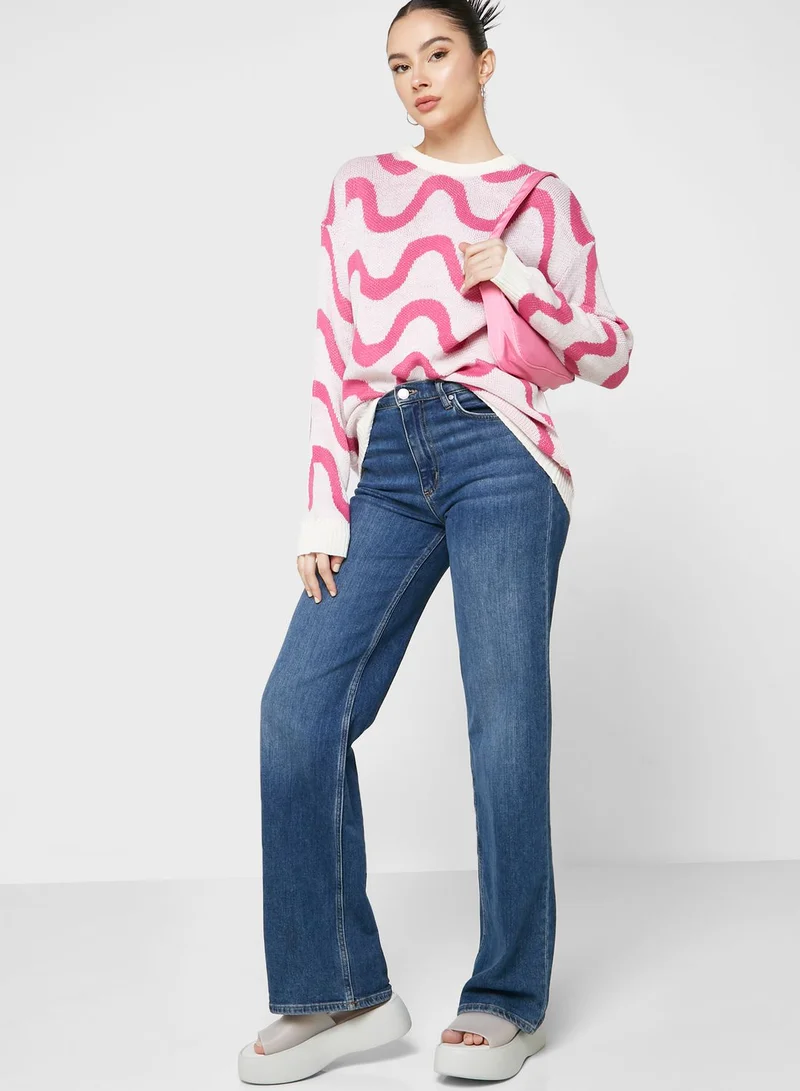 Ginger Intarsia Printed Sweater