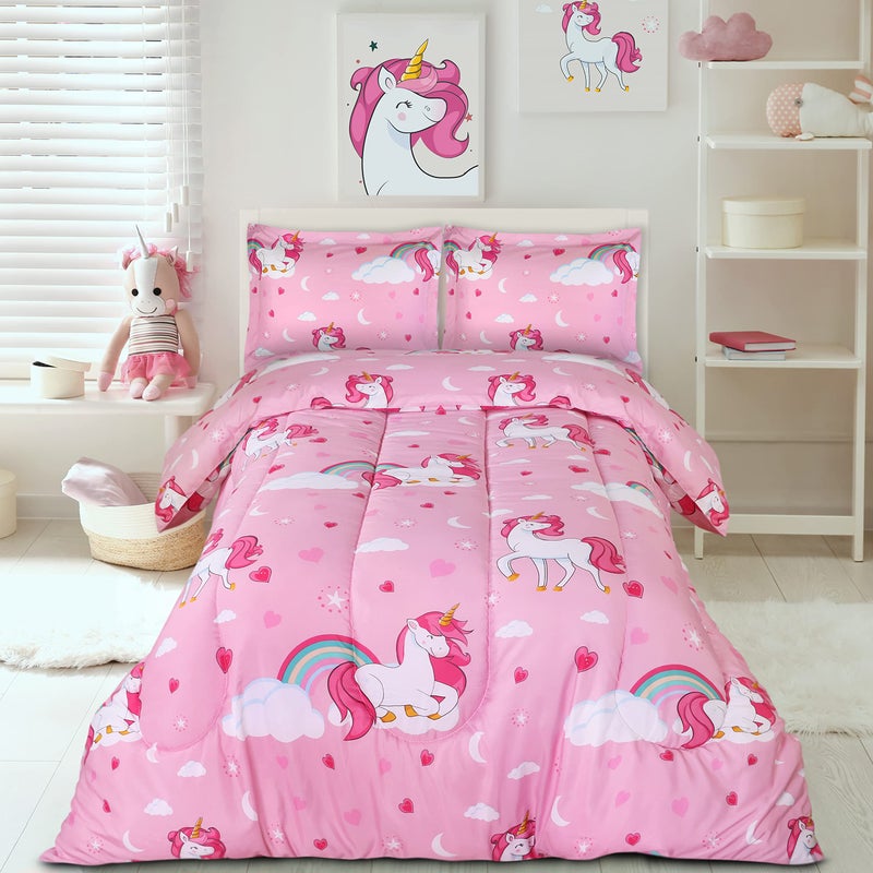 Utopia Bedding All Season Unicorn Comforter Set with 2 Pillow Cases, 3 Piece Soft Brushed Microfiber Kids Pink Bedding Set for Boys/Girls, Machine Washable (Twin) - Image 4