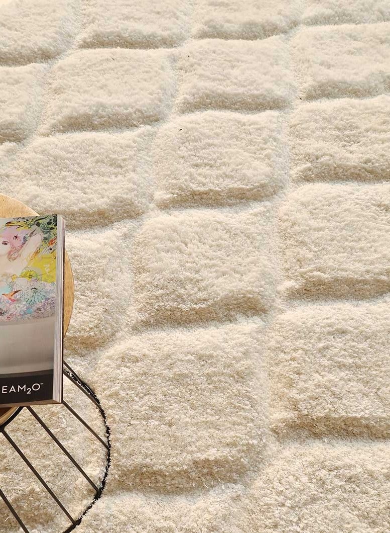 Ramsha Hand made shaggy rug for bedroom soft rug fur rug 200x300 cm for living room area rug white color pile rug mp3d-13 - Image 5