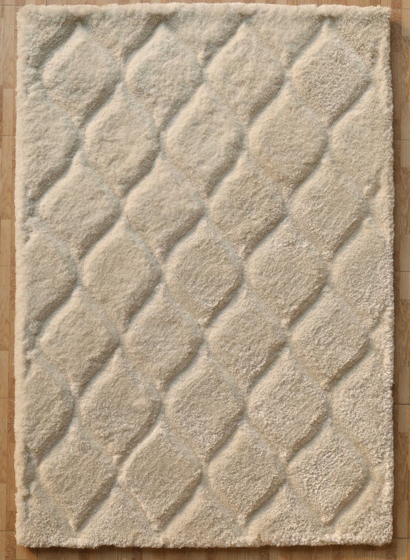 Ramsha Hand made shaggy rug for bedroom soft rug fur rug 200x300 cm for living room area rug white color pile rug mp3d-13 - Image 3