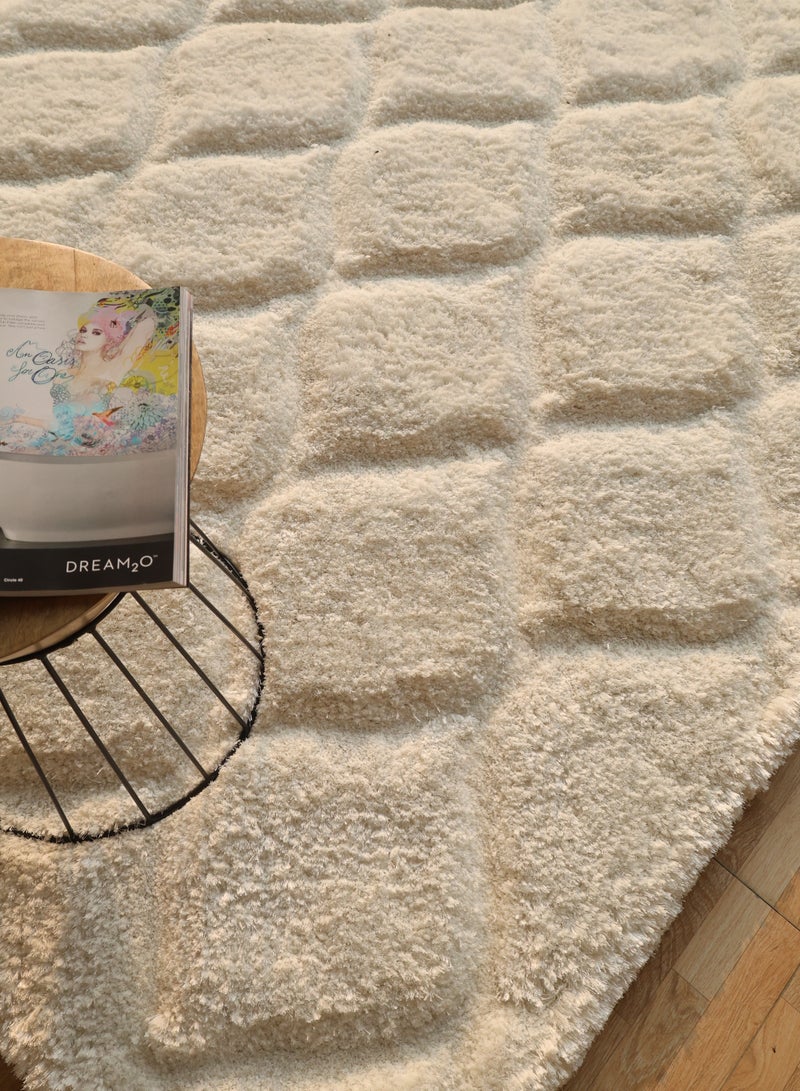 Ramsha Hand made shaggy rug for bedroom soft rug fur rug 200x300 cm for living room area rug white color pile rug mp3d-13 - Image 1