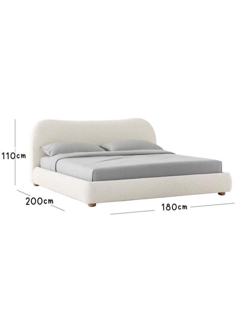 Karnak Moana-2 Light Luxury Modern Bed Frame – Tandy Linen Fabric for Bedroom Beige King Size 180x200Cm - Image 4