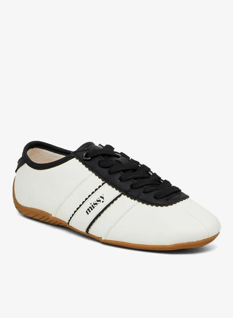 Missy Scallop Trim Lace-Up Ankle School Sneakers