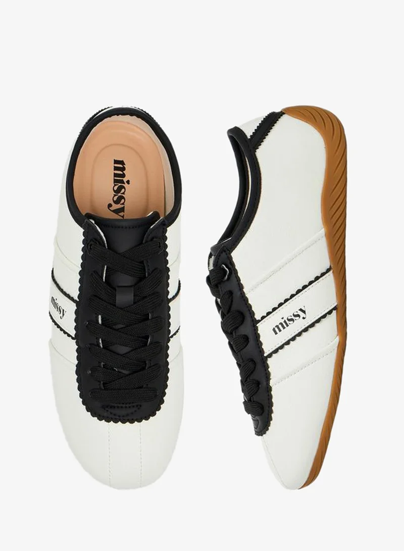 Missy Scallop Trim Lace-Up Ankle School Sneakers