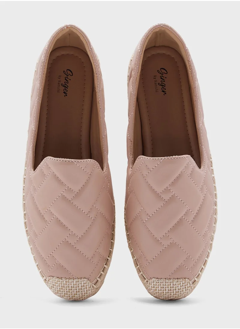 جينجر Woven Effect Quilted  Espadrille