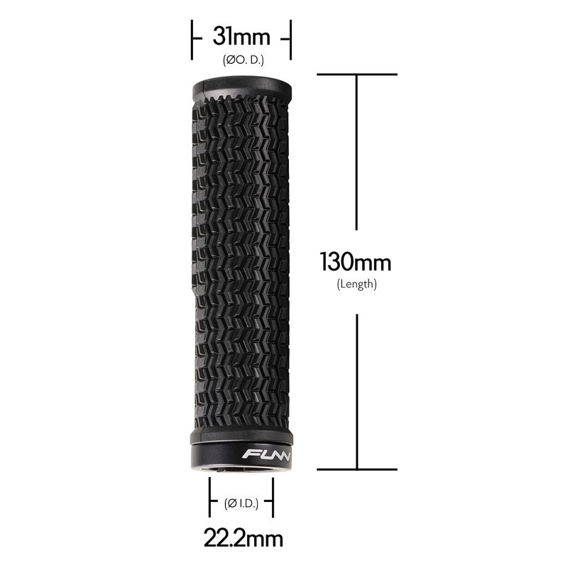 Funn Holeshot Mountain Bike Grips with Single Lock On Clamp, Lightweight and Ergonomic Bike Handle Grips with 22 mm Inner Diameter, Hardened End Bicycle Handlebar Grips for MTB/BMX (Purple) - Image 3